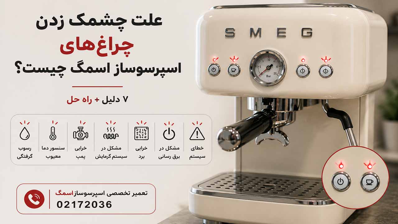 علت چشمک زدن چراغ‌ های اسپرسوساز اسمگ چیست؟